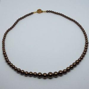 Bronze pearl graduated necklace